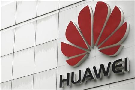 The logo of the Huawei Technologies Co. Ltd. is seen outside its headquarters in Shenzhen, Guangdong province